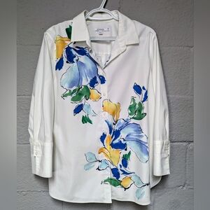 Chicos Watercolor Floral Blouse Top US Size 14